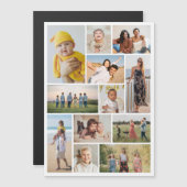 Creëer Your Ewn 12 Photo Collage Magnetic Kaart (Voorkant / Achterkant)