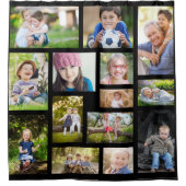 Creëer Your Ewn 14 Photo Collage Black Modern Douchegordijn (Voorkant)