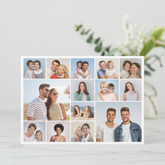 Creëer Your Ewn 14 Photo Collage Kaart (Staand voorkant)