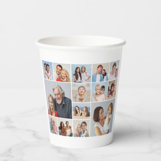 Creëer Your Ewn 14 Photo Collage Papieren Bekers (Achterkant)