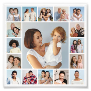 Creëer Your Ewn 17 Foto Collage Foto Enlargement Afdruk