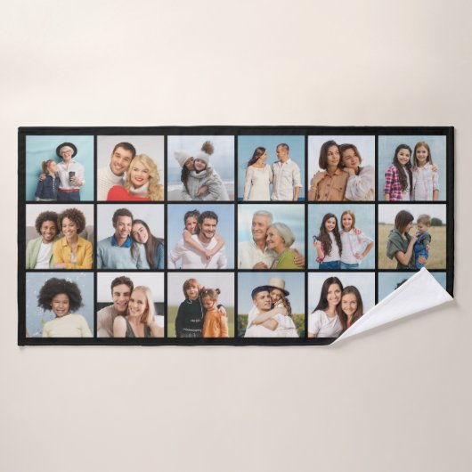 Creëer Your Ewn 18 Photo Collage Badhanddoek (Badhanddoek)