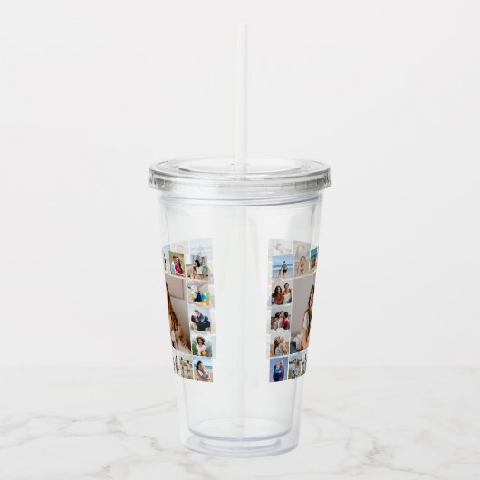 Creëer Your Ewn 21 Photo Collage Acryl Drinkbeker (Rechts)