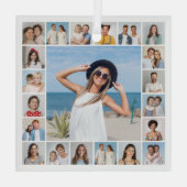 Creëer Your Ewn 21 Photo Collage Glas Ornament (Achterkant)