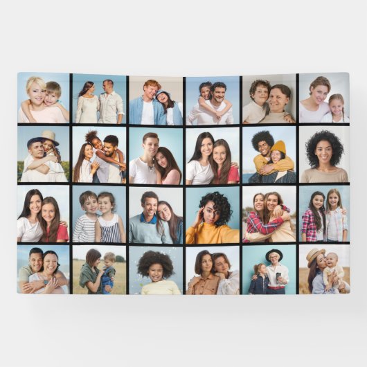 Creëer Your Ewn 24 Photo Collage Spandoek (Horizontaal)