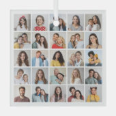 Creëer Your Ewn 25 Photo Collage Glas Ornament (Voorkant)