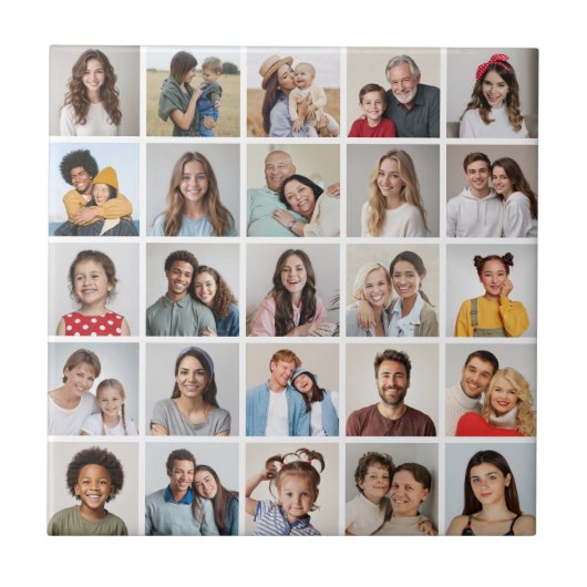 Creëer Your Ewn 25 Photo Collage Tegeltje (Voorkant)