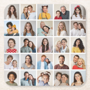 Creëer Your Ewn 25 Photo Collage Vierkante Kartonnen Onderzetter
