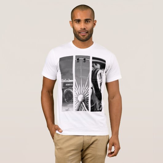 Creëer-Your-Ewn 3-fotocollage T-shirt (Voorkant volledig)