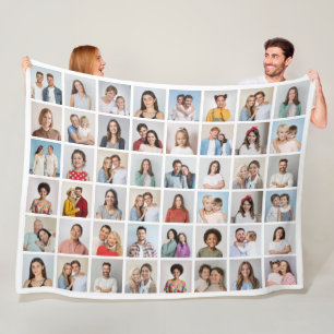 Creëer Your Ewn 48 Photo Collage Fleece Deken