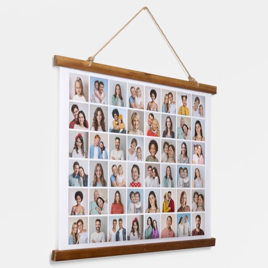Creëer Your Ewn 48 Photo Collage Hangend Wandkleed (Gebogen)