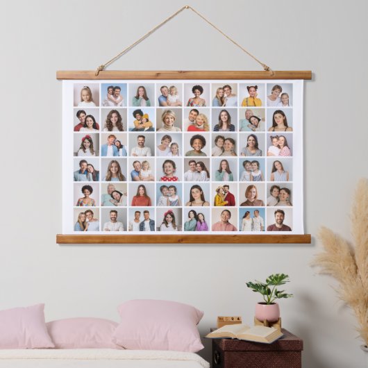 Creëer Your Ewn 48 Photo Collage Hangend Wandkleed (Slaapkamer)