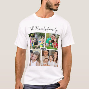 Creëer Your Ewn 4 Foto Collage Family Vacking T-shirt