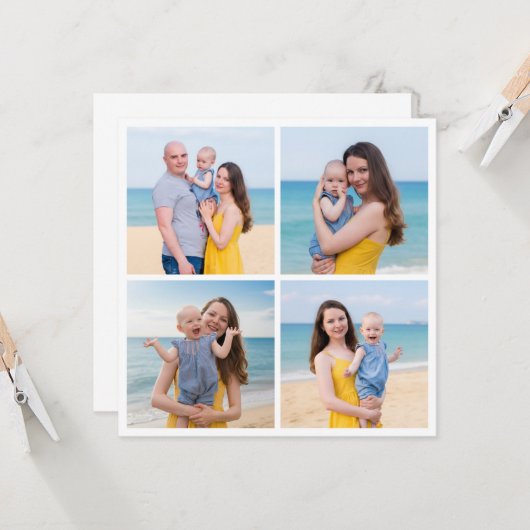 Creëer Your Ewn 4 Photo Collage Greep Kaart (Voorkant / Achterkant in situ)