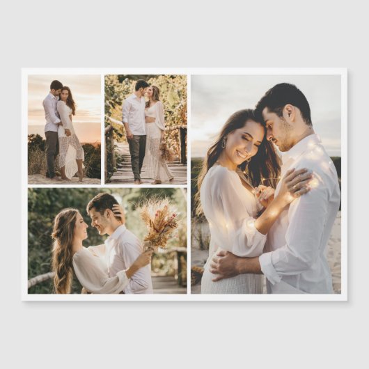 Creëer Your Ewn 4 Photo Collage Magnetic Card (Voorkant)