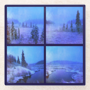 Creëer Your Ewn 4 Photo Square Glazen Onderzetter