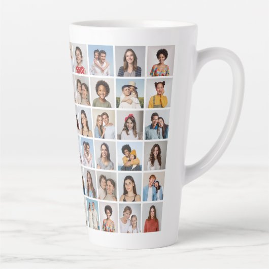 Creëer Your Ewn 54 Photo Collage Latte Mok (Rechts)