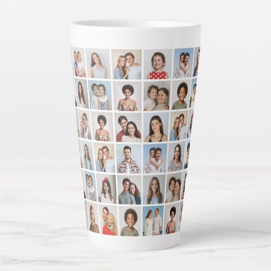 Creëer Your Ewn 54 Photo Collage Latte Mok (Voorkant)