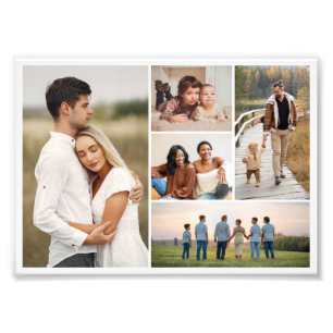 Creëer Your Ewn 5 Photo Collage Foto Enlargement Afdruk