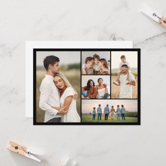 Creëer Your Ewn 5 Photo Collage Greep Kaart (Voorkant / Achterkant in situ)
