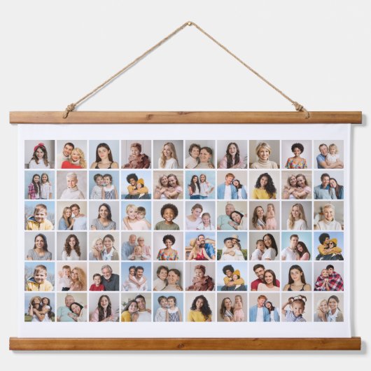 Creëer Your Ewn 60 Photo Collage Hangend Wandkleed (Voorkant)