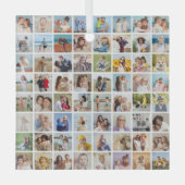 Creëer Your Ewn 64 Photo Collage Glas Ornament (Voorkant)