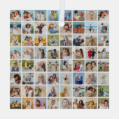 Creëer Your Ewn 64 Photo Collage Glas Ornament (Achterkant)
