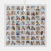 Creëer Your Ewn 64 Photo Collage Glas Ornament (Voorkant)