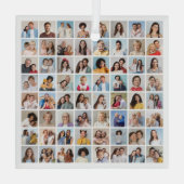 Creëer Your Ewn 64 Photo Collage Glas Ornament (Achterkant)