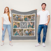 Creëer Your Ewn 6 Photo Collage - Monogram Gray