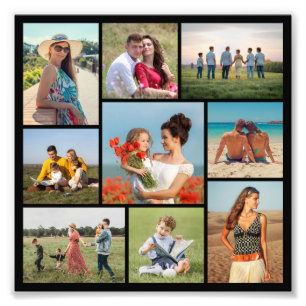 Creëer Your Ewn 9 Photo Collage Photo Enlargement Foto Afdruk