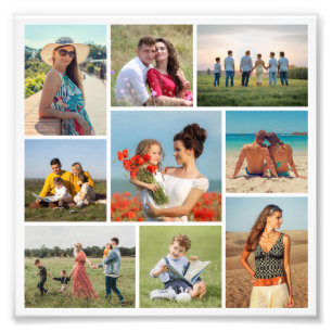 Creëer Your Ewn 9 Photo Collage Photo Enlargement Foto Afdruk