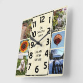 Creëer Your Ewn Deco 6 Photo Collage Marked Vierkante Klok (Hoek)