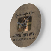 Creëer Your Ewn German Shepherd Photo Clock Grote Klok (Hoek)