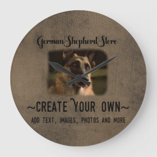 Creëer Your Ewn German Shepherd Photo Clock Grote Klok