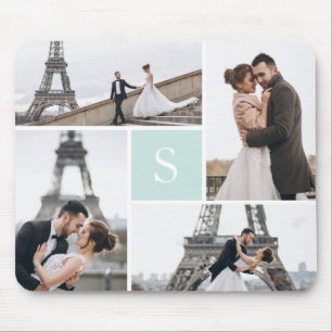 Creëer Your Ewn Monogrammed 4-fotocollage Muismat