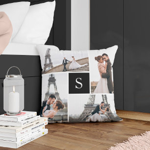 Creëer Your Ewn Monogrammed 5-fotocollage Kussen