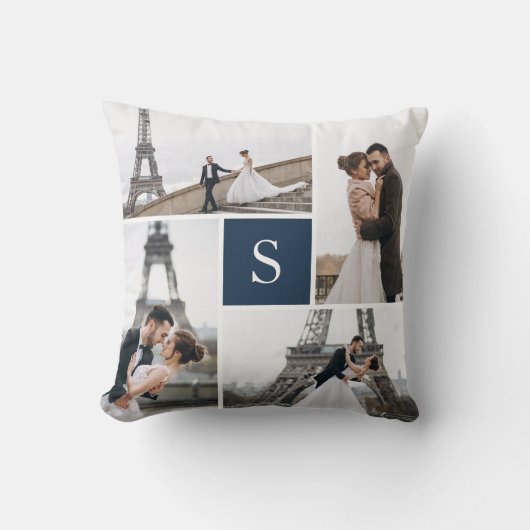 Creëer Your Ewn Monogrammed 5-fotocollage Kussen (Voorkant)
