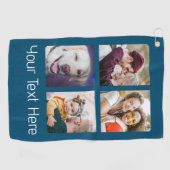 Creëer Your Ewn Photo Collage Navy 4 Afbeeldingen Golfhanddoek (Horizontaal)