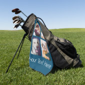 Creëer Your Ewn Photo Collage Navy 4 Afbeeldingen Golfhanddoek (Groen)