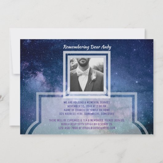 Creëer Your Ewn Photo Memorial Service Kaart (Achterkant)