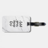 Creëer Your Ewn Photo White Marble bagagelabel (Achterkant horizontaal)