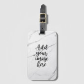 Creëer Your Ewn Photo White Marble bagagelabel (Voorkant (verticaal))