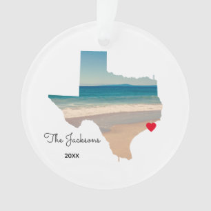 Creëer Your Ewn Texas Beach Trip Photo Ornament