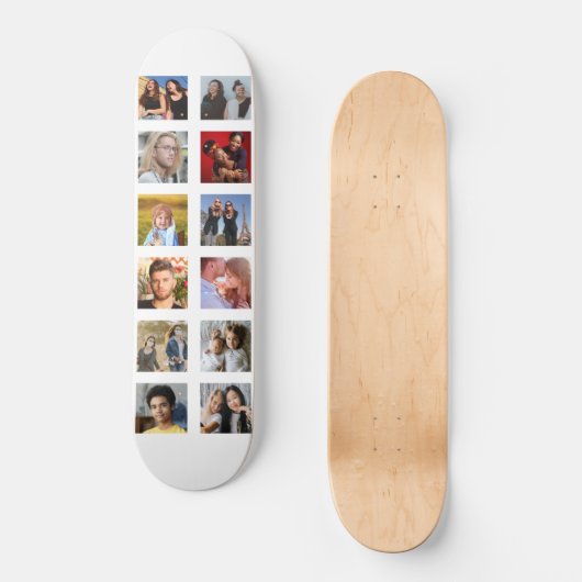Creëer Your Ewn Trendy 12 Square Photo Skateboard (Voorkant)