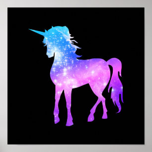 Creëer Your Ewn Unicorn Photo Silhouette Black Poster