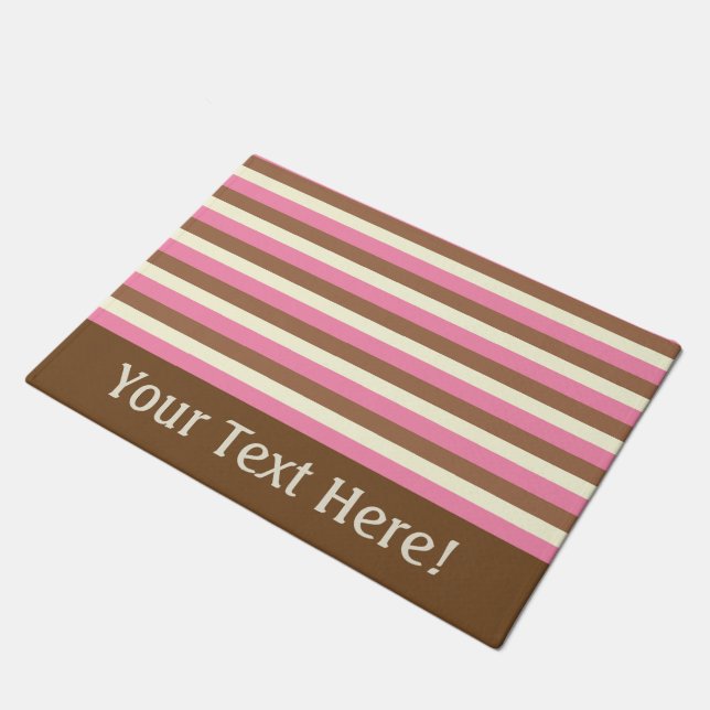 Creëer Your Ewn - Whimsical Neapolitan Stripes Deurmat (Schuin)