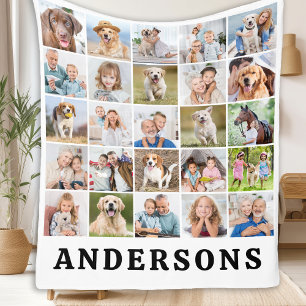 Creëer Your Family Custom Schattige 25 foto's Coll Fleece Deken