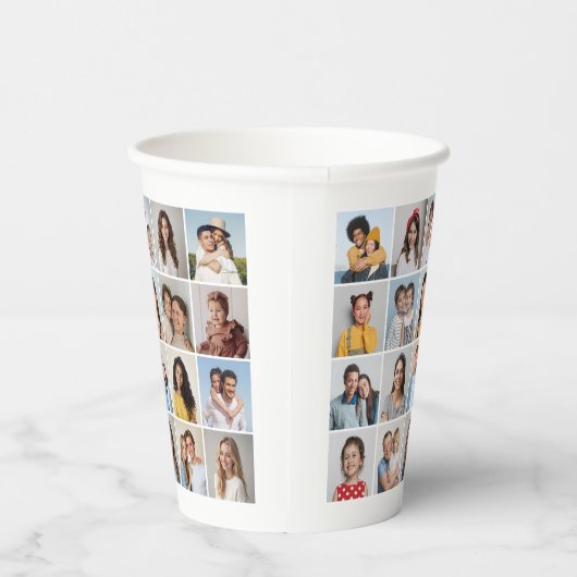 Creëer Your Own 20 Photo Collage Papieren Bekers (Rechts)