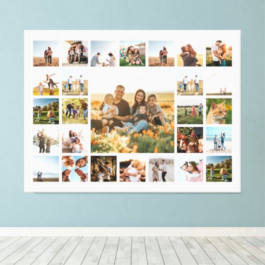 Creëer Your Own 27 Photo Collage Canvas Afdruk (Insitu (Houten vloer))